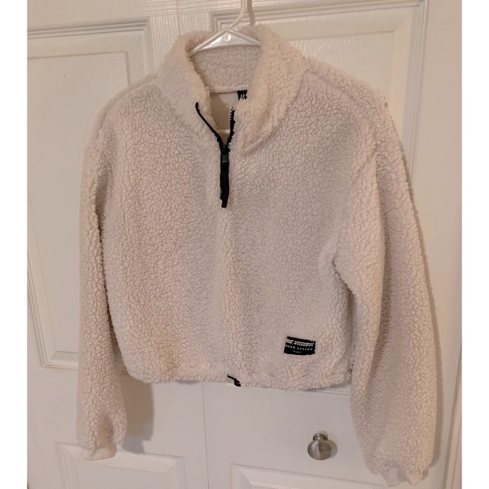 Vintage fleece cropped hoodie
